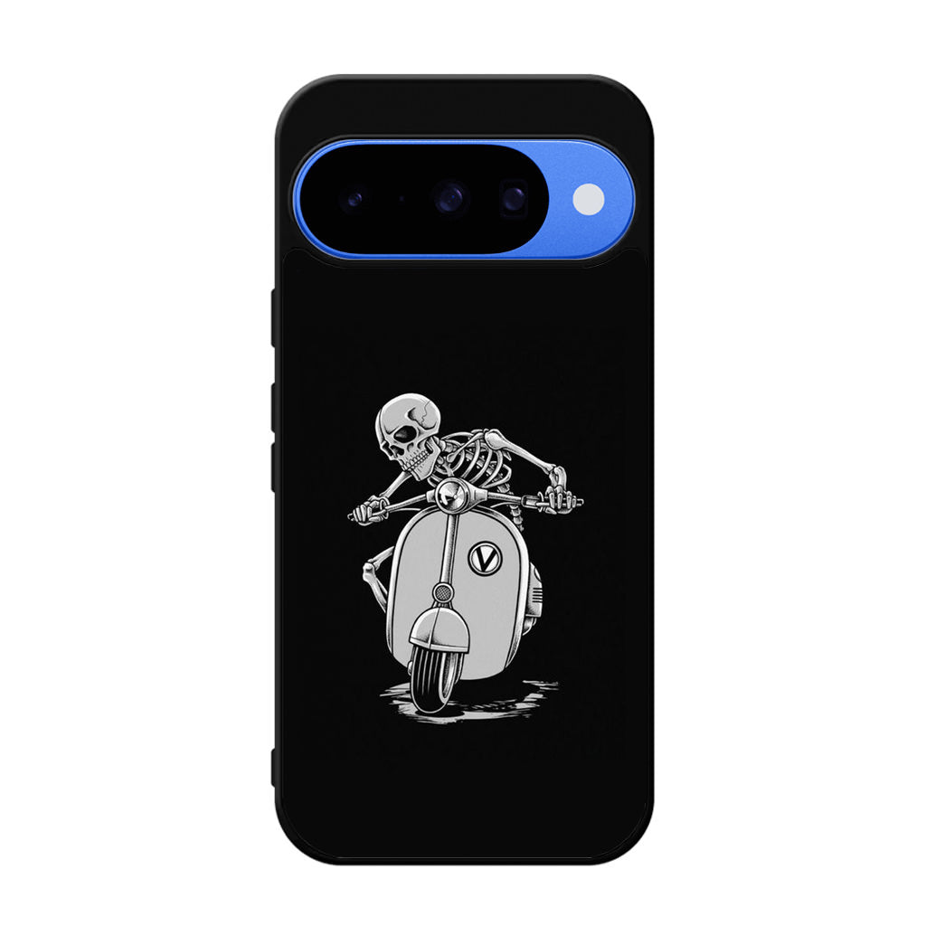 Skeleton Rides Scooter Google Pixel 10 Case