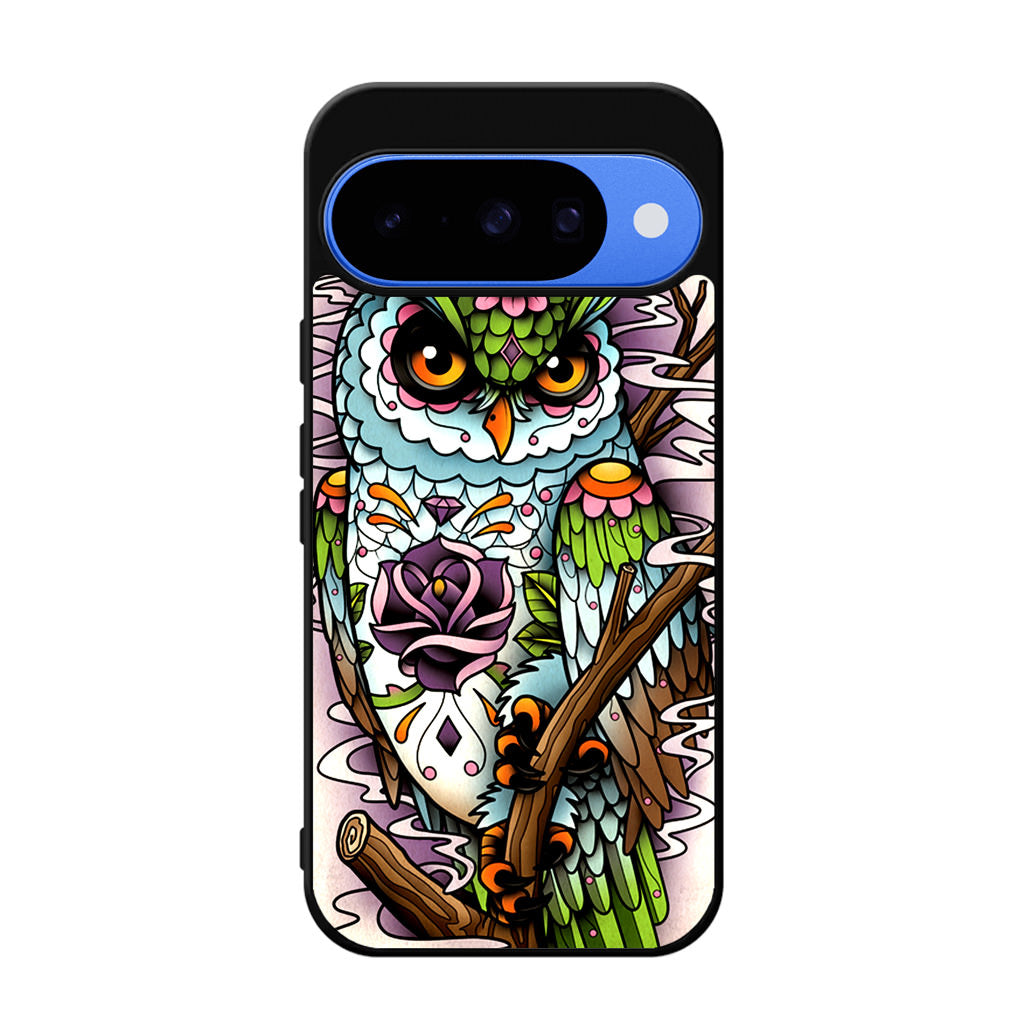 Sugar Skull Owl Tattoo Google Pixel 10 Case