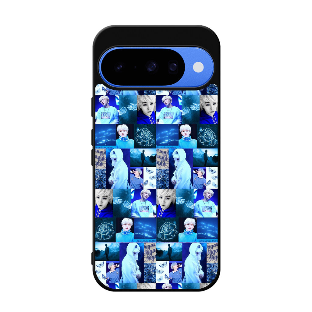 BTS Suga Blue Aesthetic Collage Google Pixel 10 Case