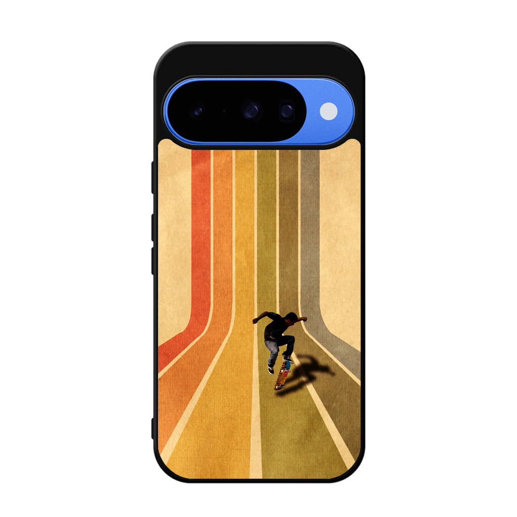 Vintage Skateboard On Colorful Stipe Google Pixel 10 Case