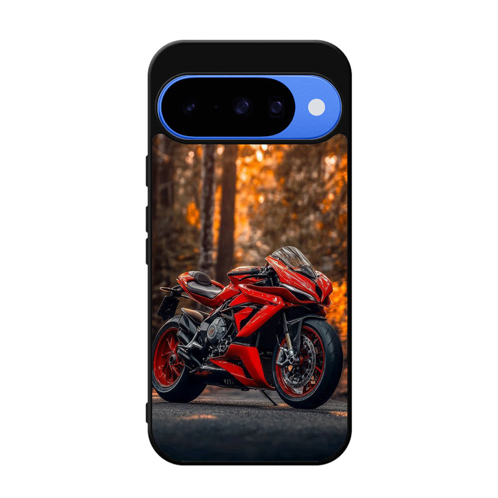 Crimson Velocity in Autumn Flame Google Pixel 10 Case