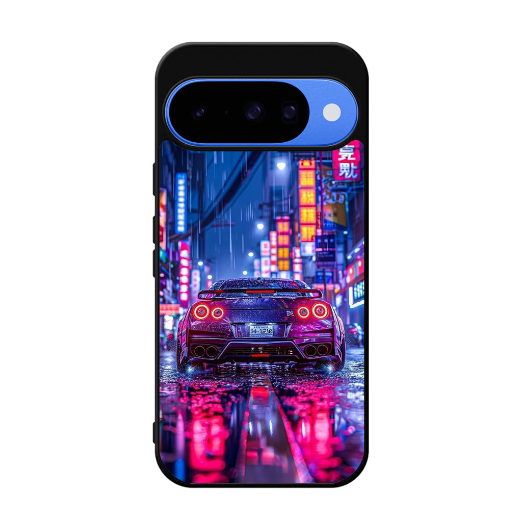 Neon Midnight Drift Tokyo Rain Google Pixel 10 Case