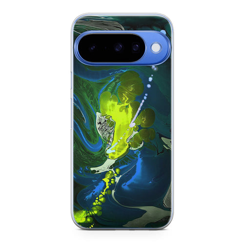 Abstract Green Blue Art Google Pixel 10 Case
