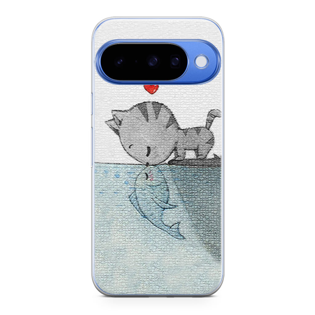 Cat Fish Kisses Google Pixel 10 Case