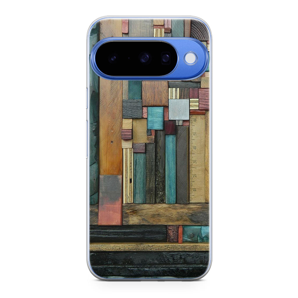 Painted Abstract Wood Sculptures Google Pixel 10 Case