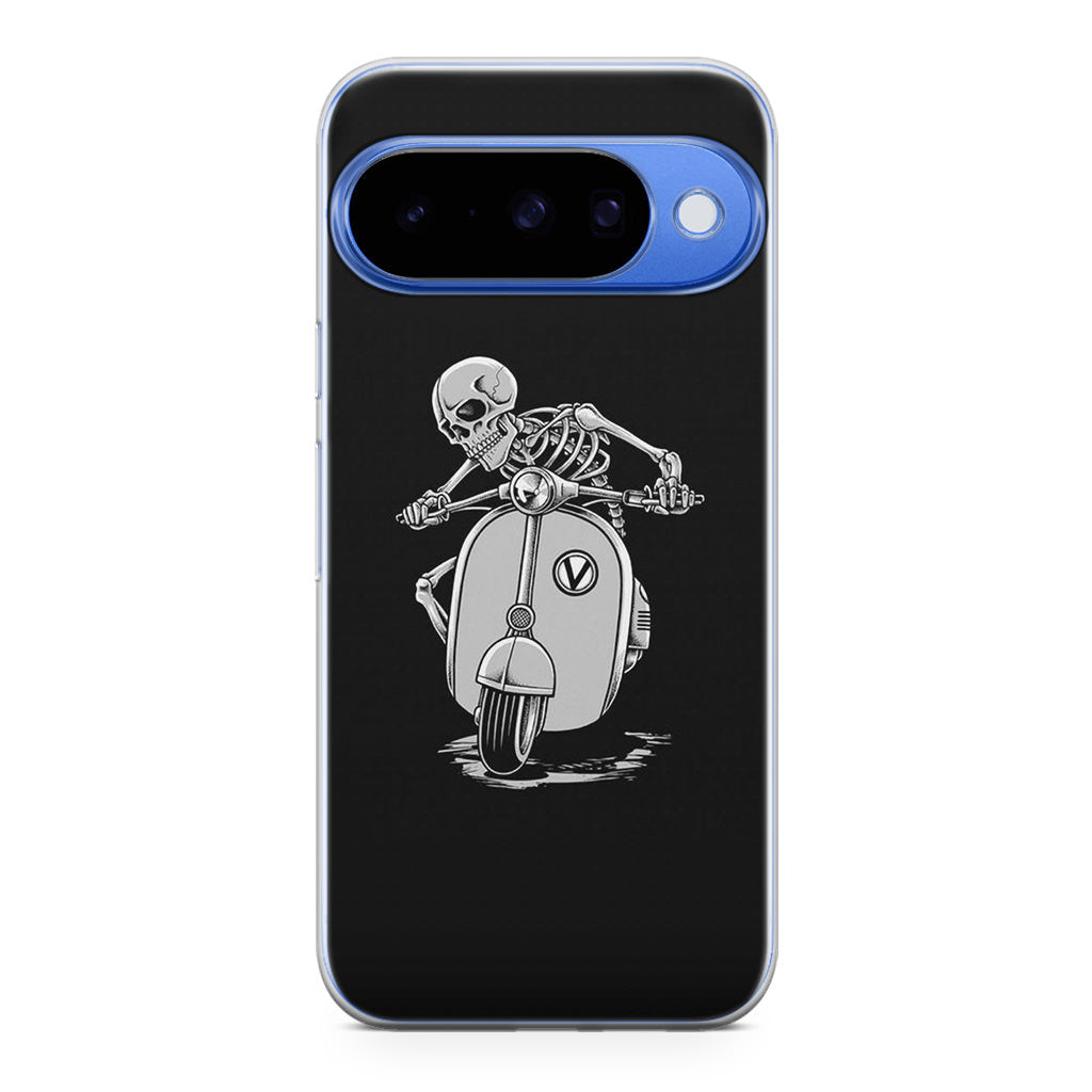 Skeleton Rides Scooter Google Pixel 10 Case