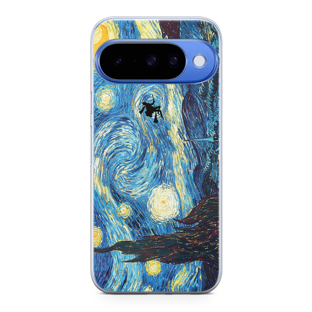 Witch on The Starry Night Sky Google Pixel 10 Case