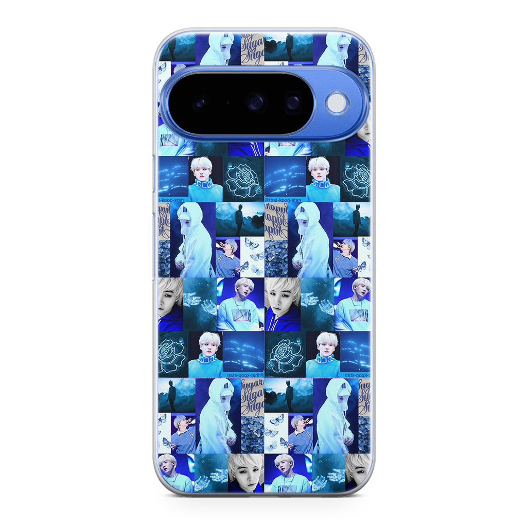 BTS Suga Blue Aesthetic Collage Google Pixel 10 Case