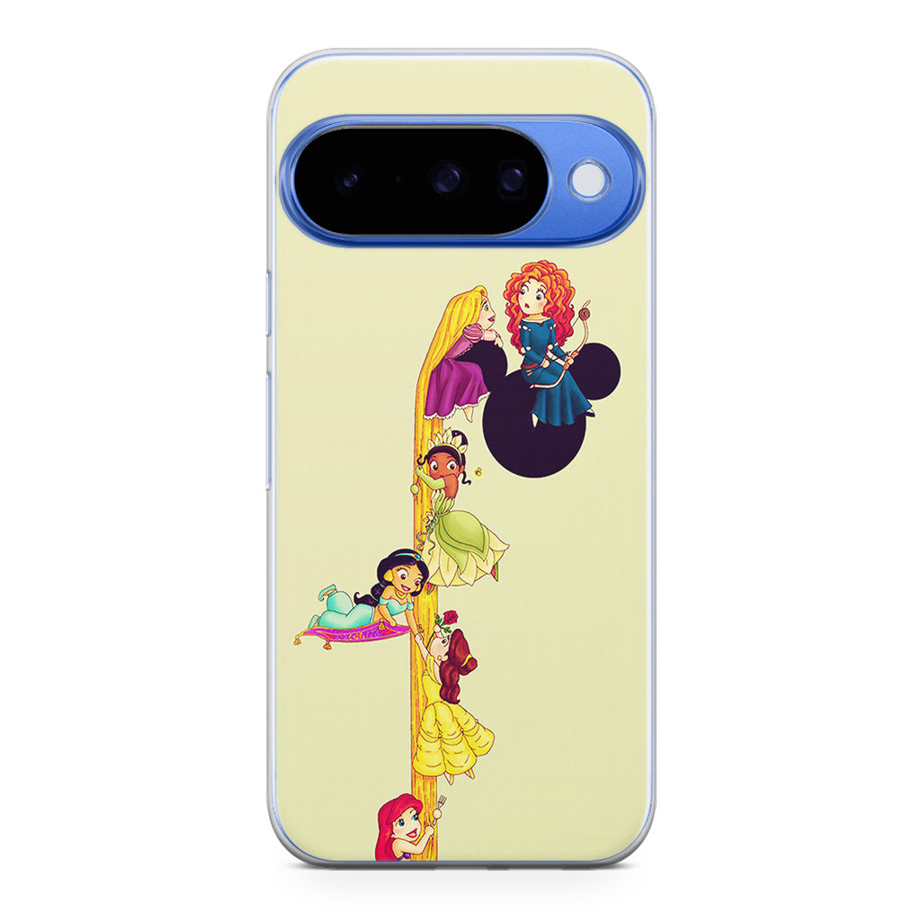 Princesses Climbing Rapunzel's Hair Google Pixel 10 Case