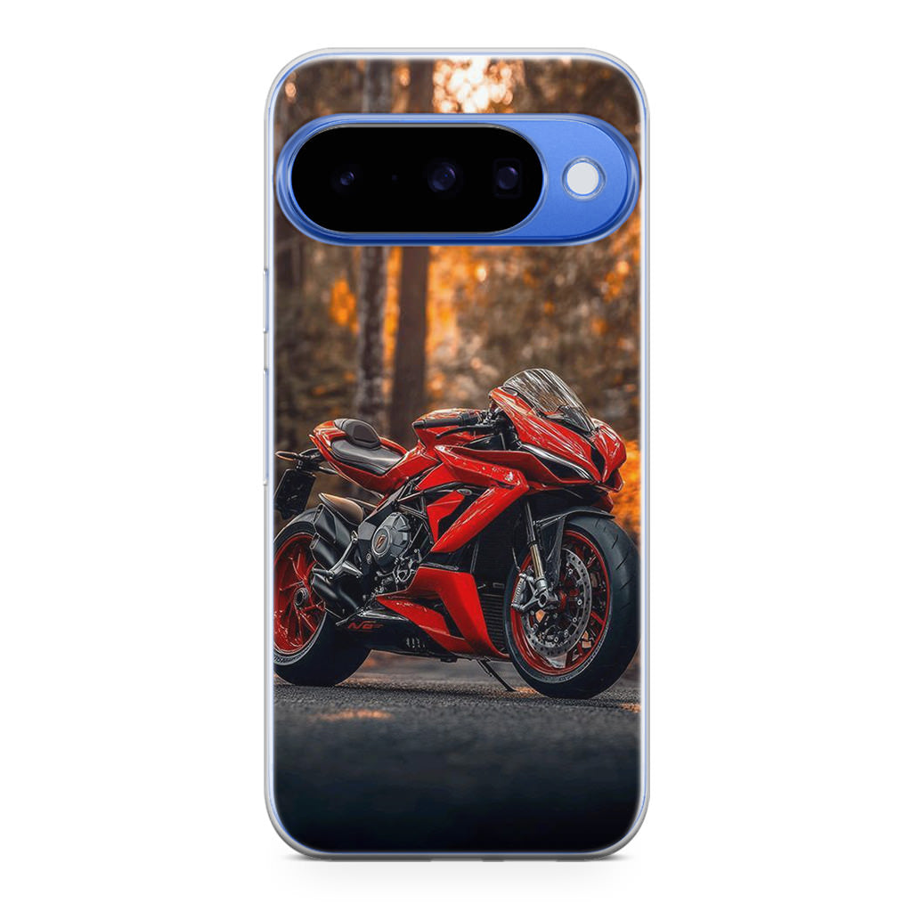 Crimson Velocity in Autumn Flame Google Pixel 10 Case
