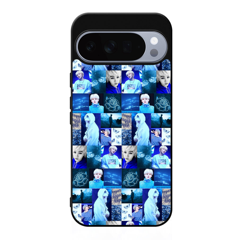 BTS Suga Blue Aesthetic Collage Google Pixel 10 Pro / Pixel 10 Pro XL Case