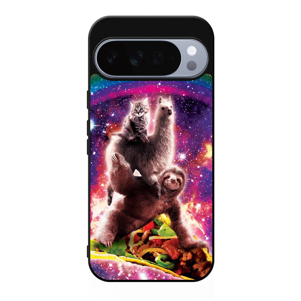 LLama Sloth And Cat Playing Together Google Pixel 10 Pro / Pixel 10 Pro XL Case