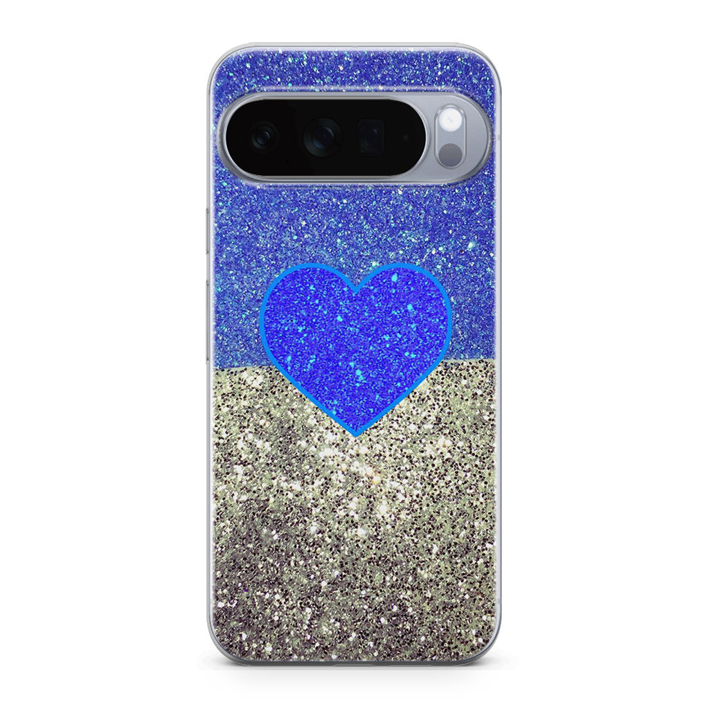 Love Glitter Blue and Grey Google Pixel 10 Pro / Pixel 10 Pro XL Case