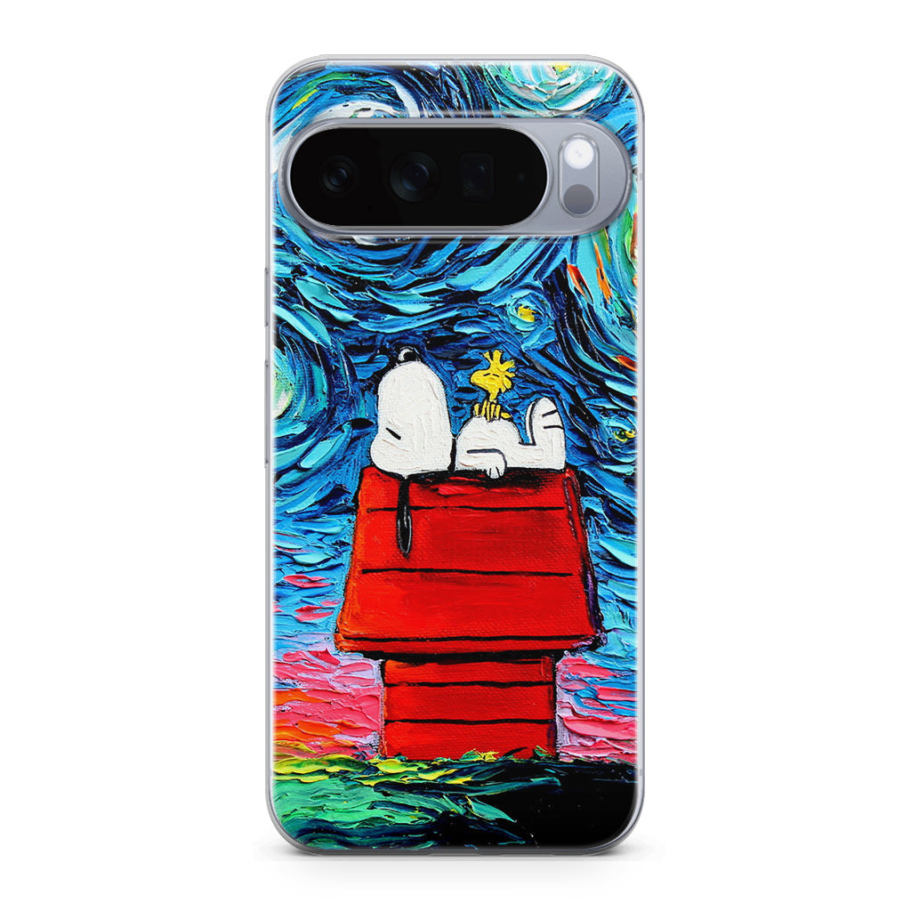 Dog Lying Under Starry Night Van Gogh Google Pixel 10 Pro / Pixel 10 Pro XL Case