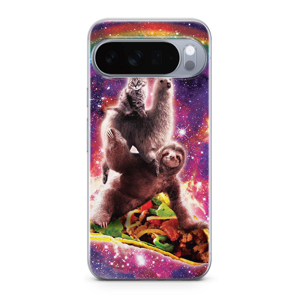 LLama Sloth And Cat Playing Together Google Pixel 10 Pro / Pixel 10 Pro XL Case