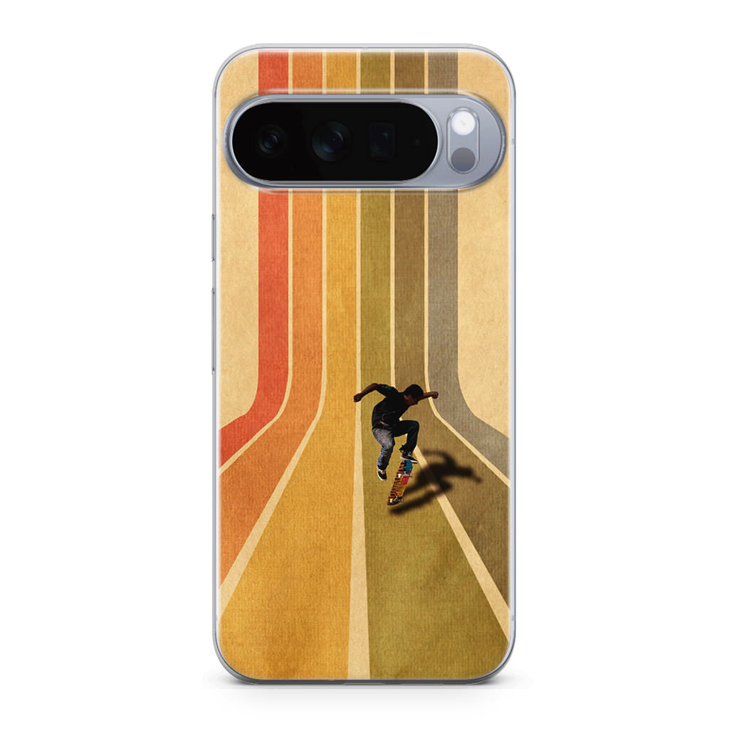 Vintage Skateboard On Colorful Stipe Google Pixel 10 Pro / Pixel 10 Pro XL Case