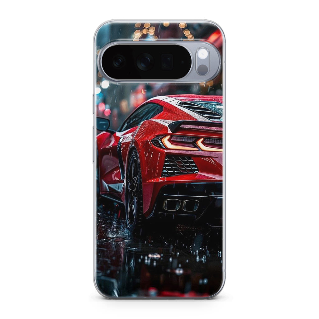 Red Sport Car in the Rain Google Pixel 10 Pro / Pixel 10 Pro XL Case
