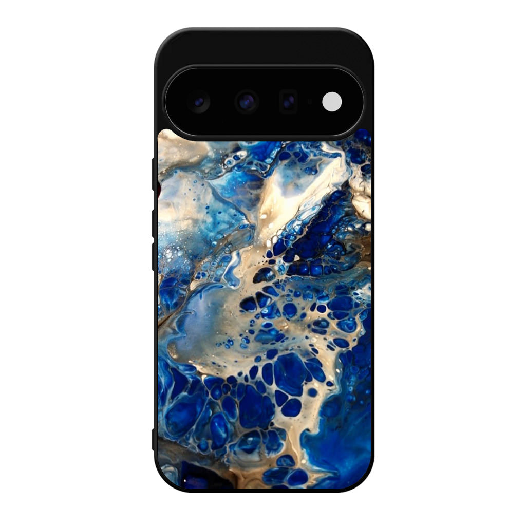 Abstract Golden Blue Paint Art Google Pixel 11 Case