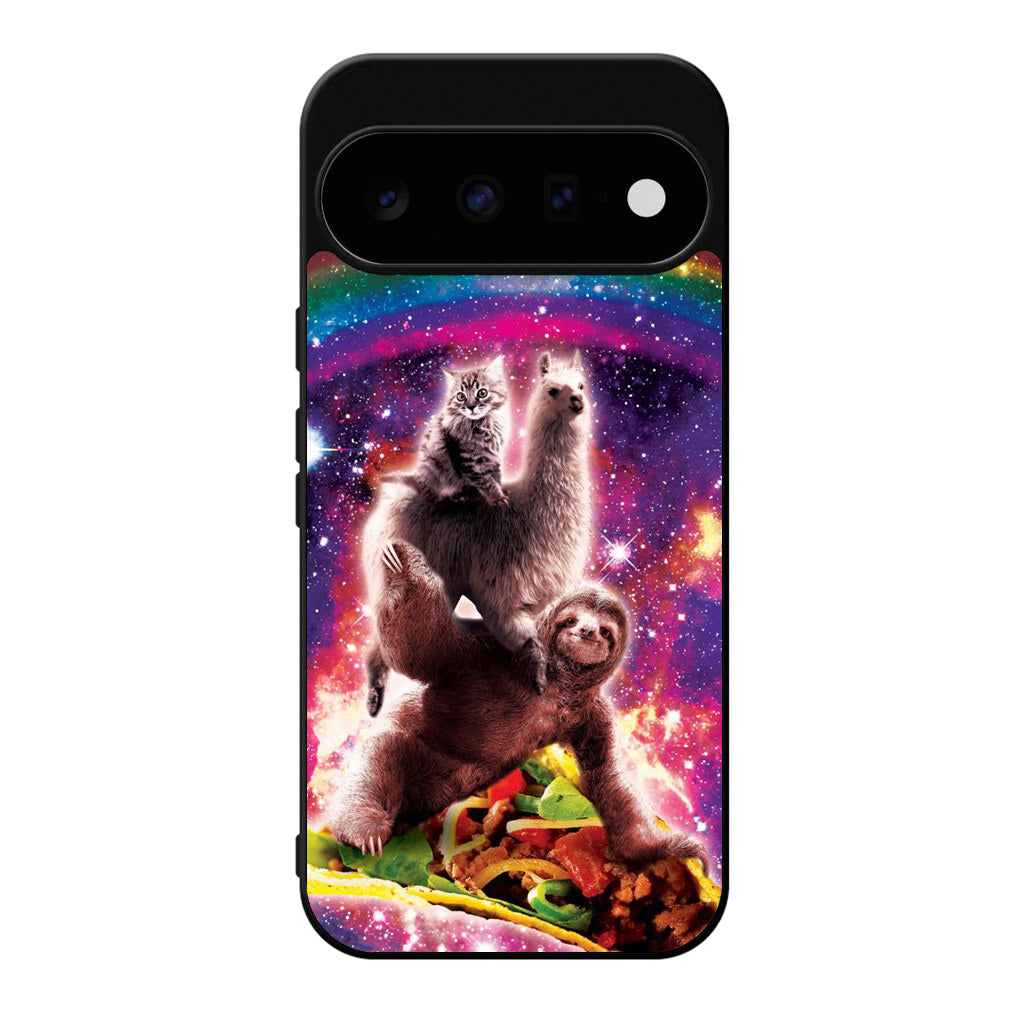 LLama Sloth And Cat Playing Together Google Pixel 11 Case