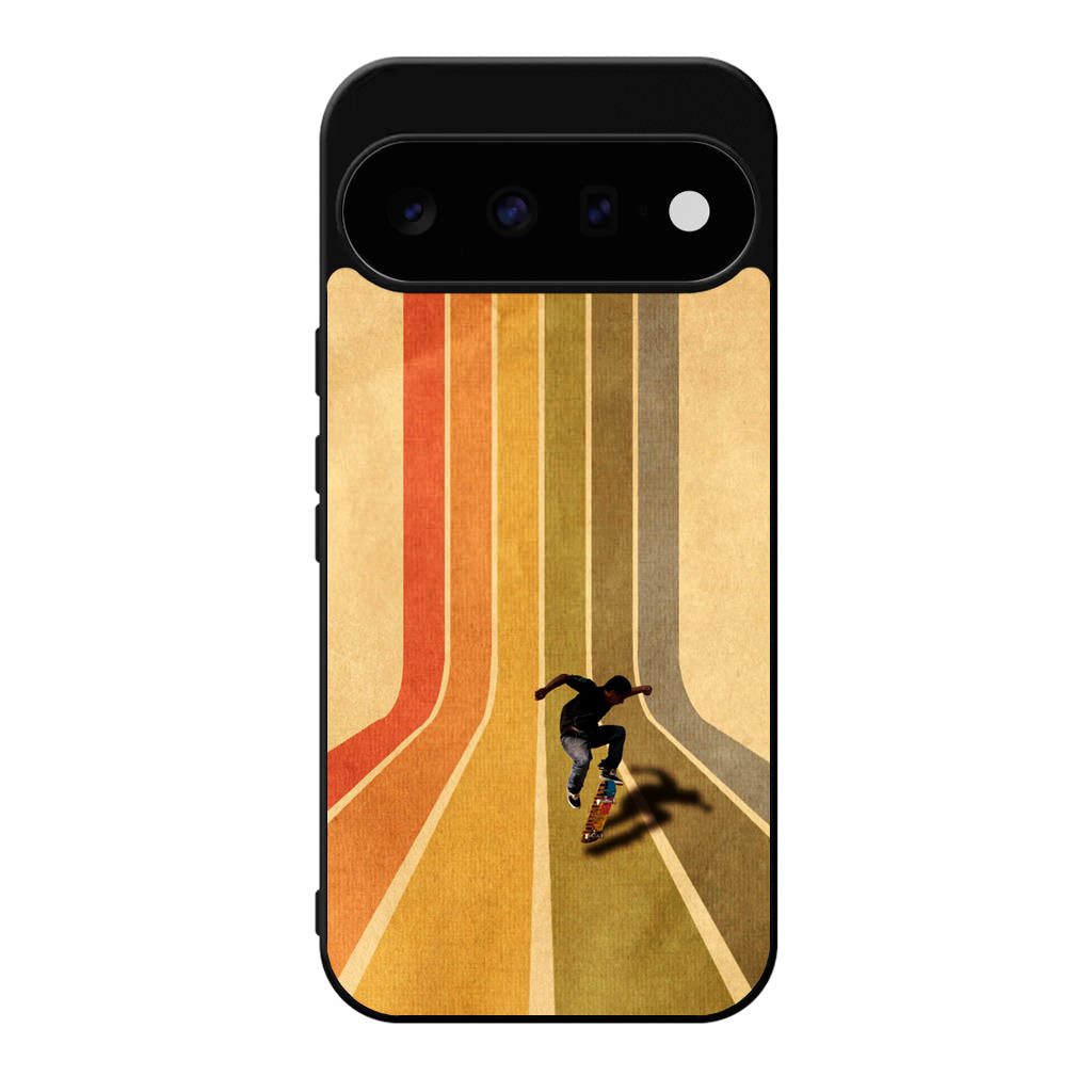 Vintage Skateboard On Colorful Stipe Google Pixel 11 Case