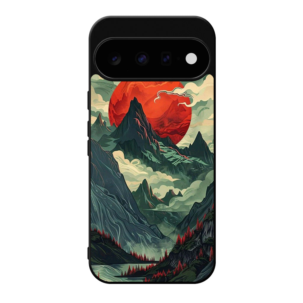 Crimson Moon Over Silent Peaks Google Pixel 11 Case
