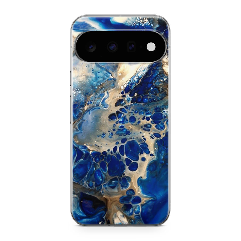 Abstract Golden Blue Paint Art Google Pixel 11 Case