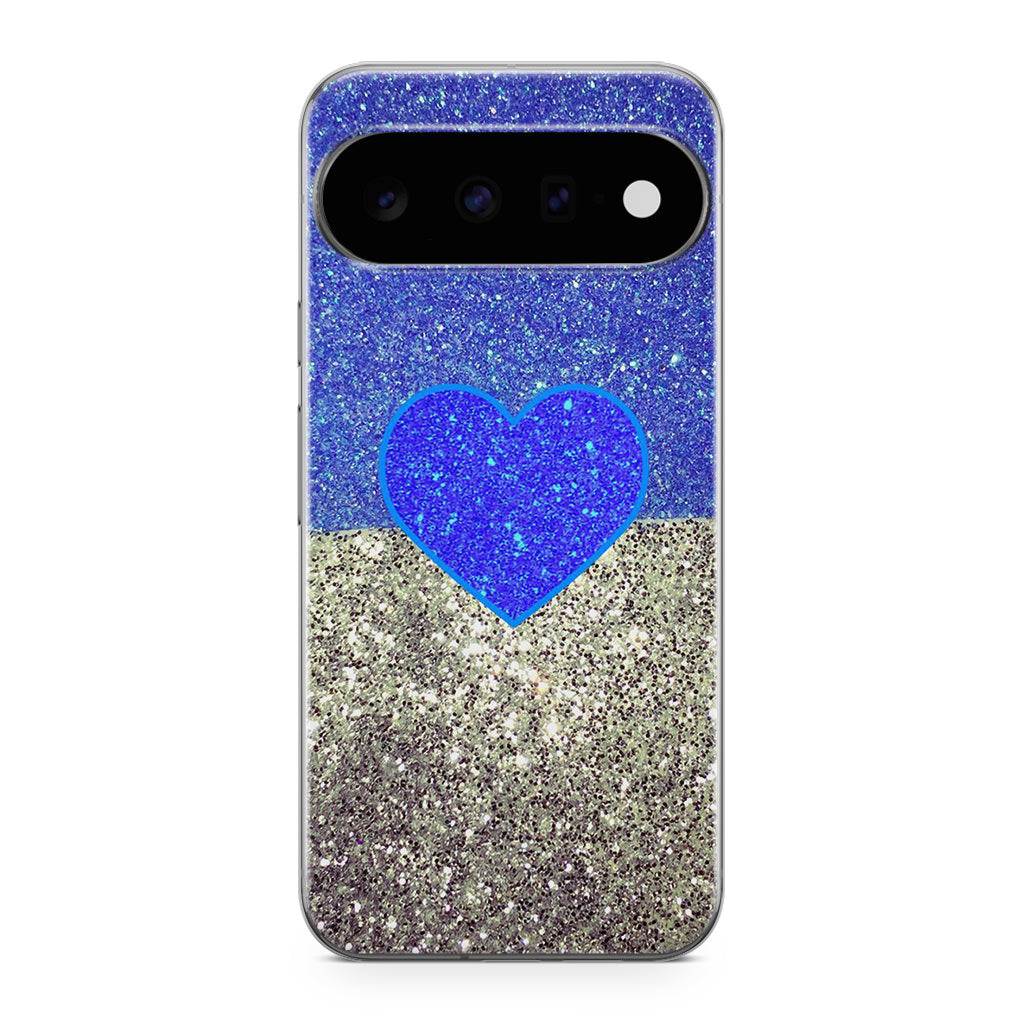 Love Glitter Blue and Grey Google Pixel 11 Case