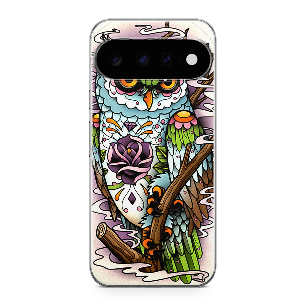 Sugar Skull Owl Tattoo Google Pixel 11 Case