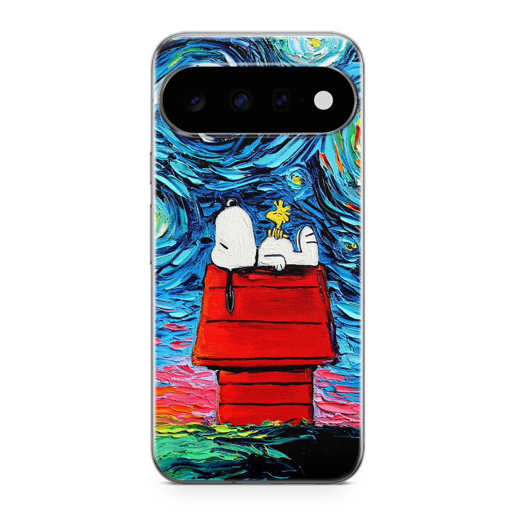 Dog Lying Under Starry Night Van Gogh Google Pixel 11 Case