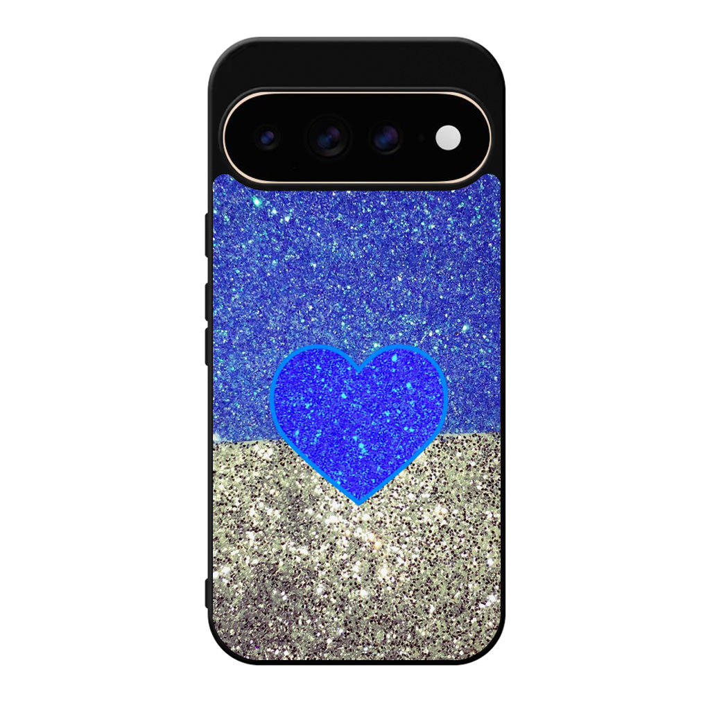 Love Glitter Blue and Grey Google Pixel 11 Pro / Pixel 11 Pro XL Case