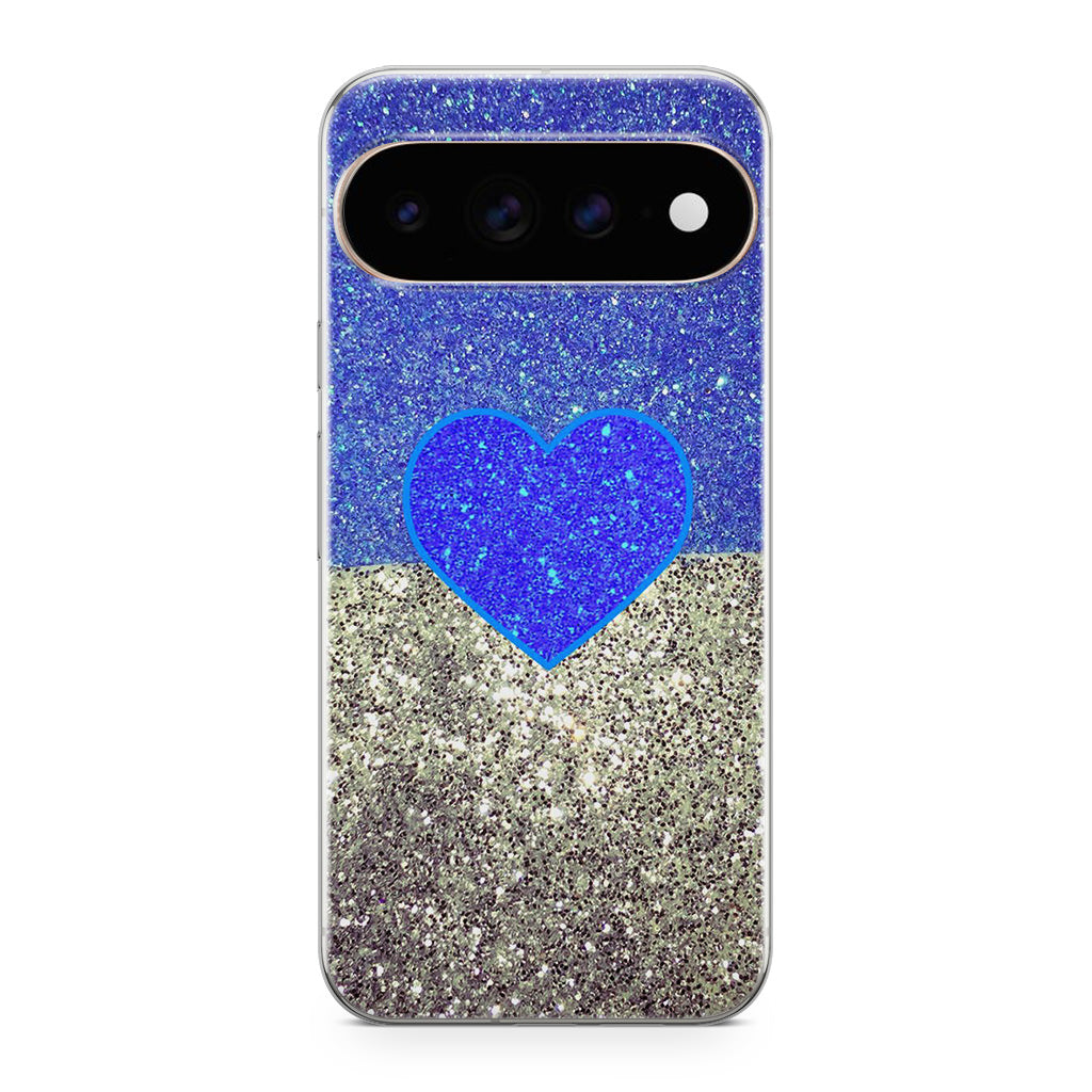 Love Glitter Blue and Grey Google Pixel 11 Pro / Pixel 11 Pro XL Case
