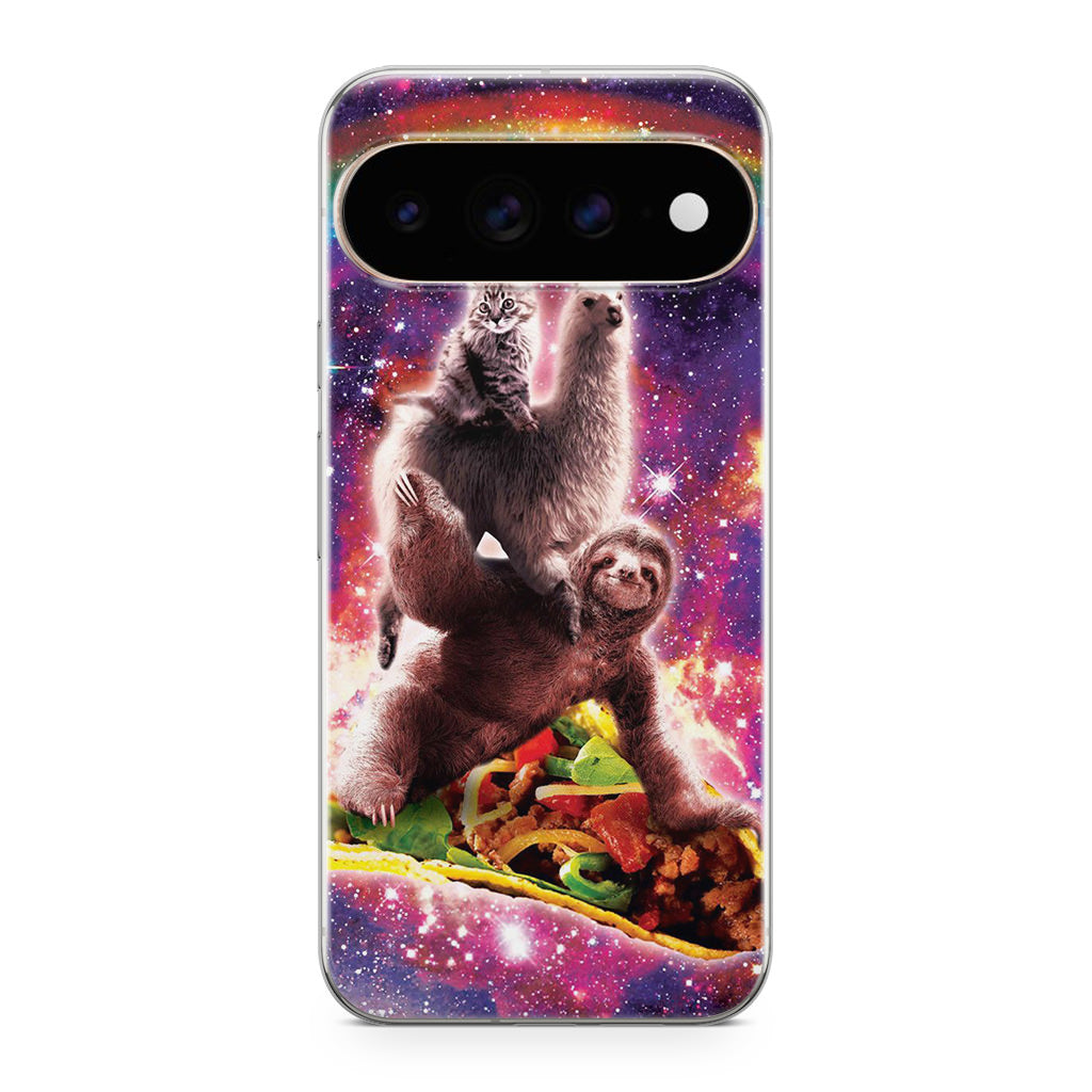 LLama Sloth And Cat Playing Together Google Pixel 11 Pro / Pixel 11 Pro XL Case