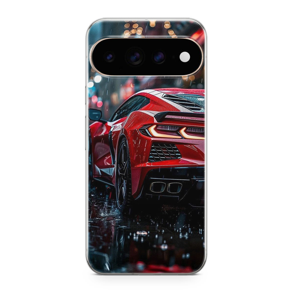 Red Sport Car in the Rain Google Pixel 11 Pro / Pixel 11 Pro XL Case