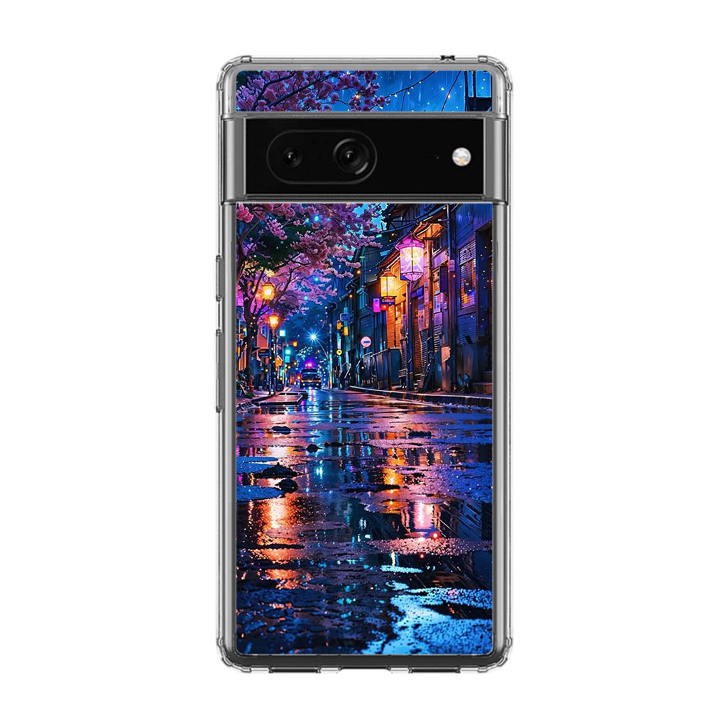 Midnight Sakura Glow Google Pixel 7 Case