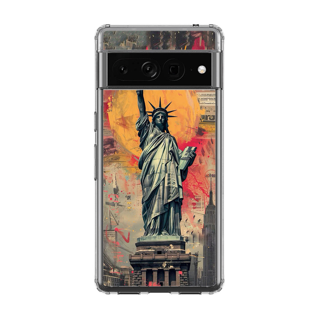 Canvas Art Statue of Liberty Google Pixel 7 Pro Case