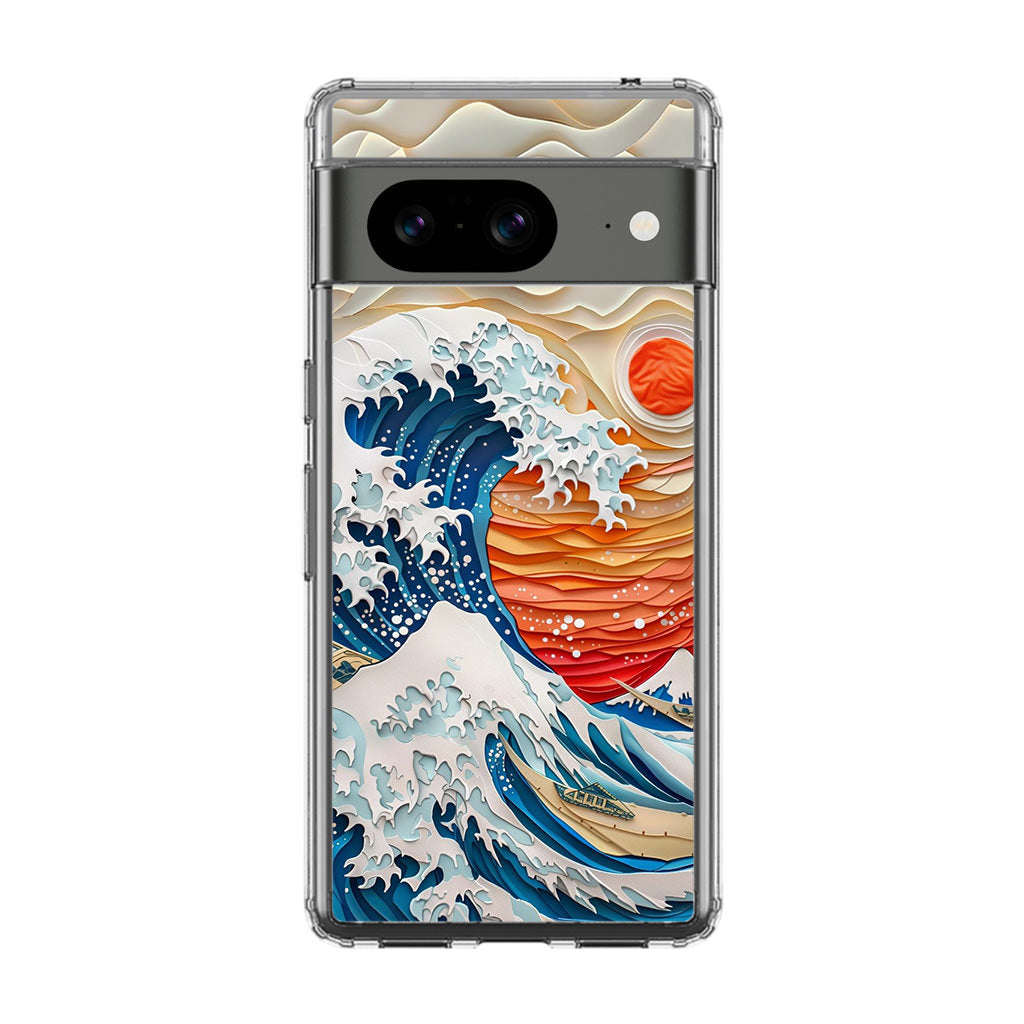 The Great Wave Off Paper Art Google Pixel 8 Case