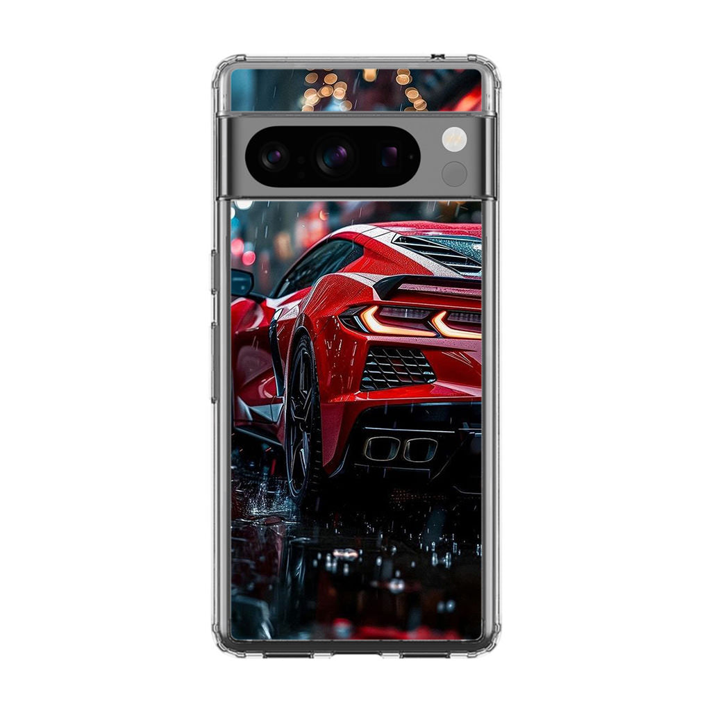 Red Sport Car in the Rain Google Pixel 8 Pro Case