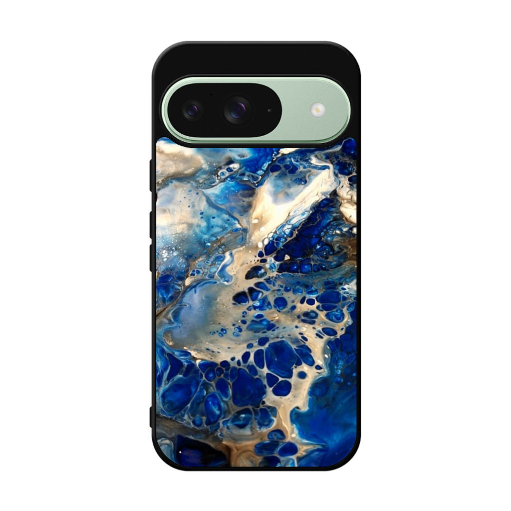 Abstract Golden Blue Paint Art Google Pixel 9 Case