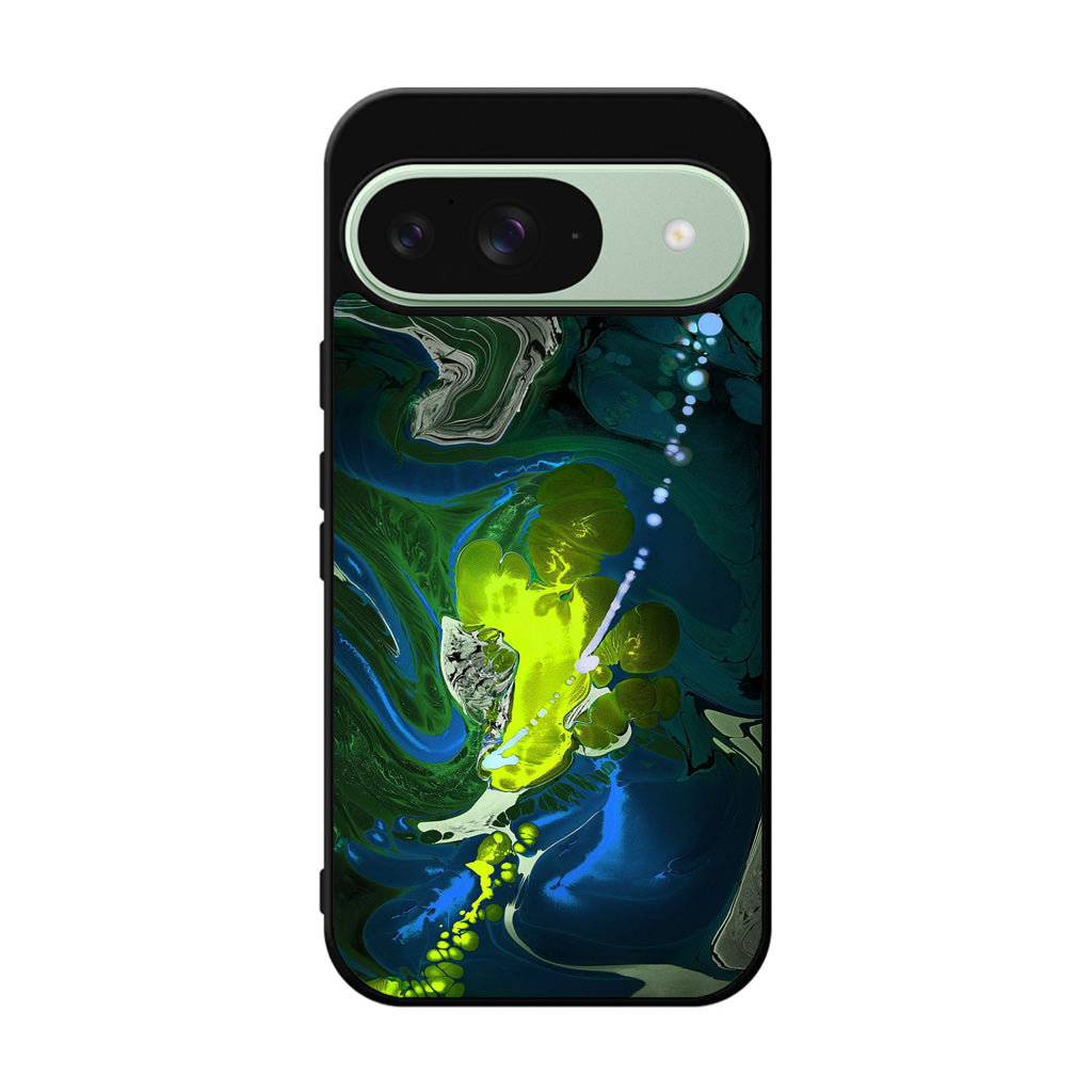 Abstract Green Blue Art Google Pixel 9 Case