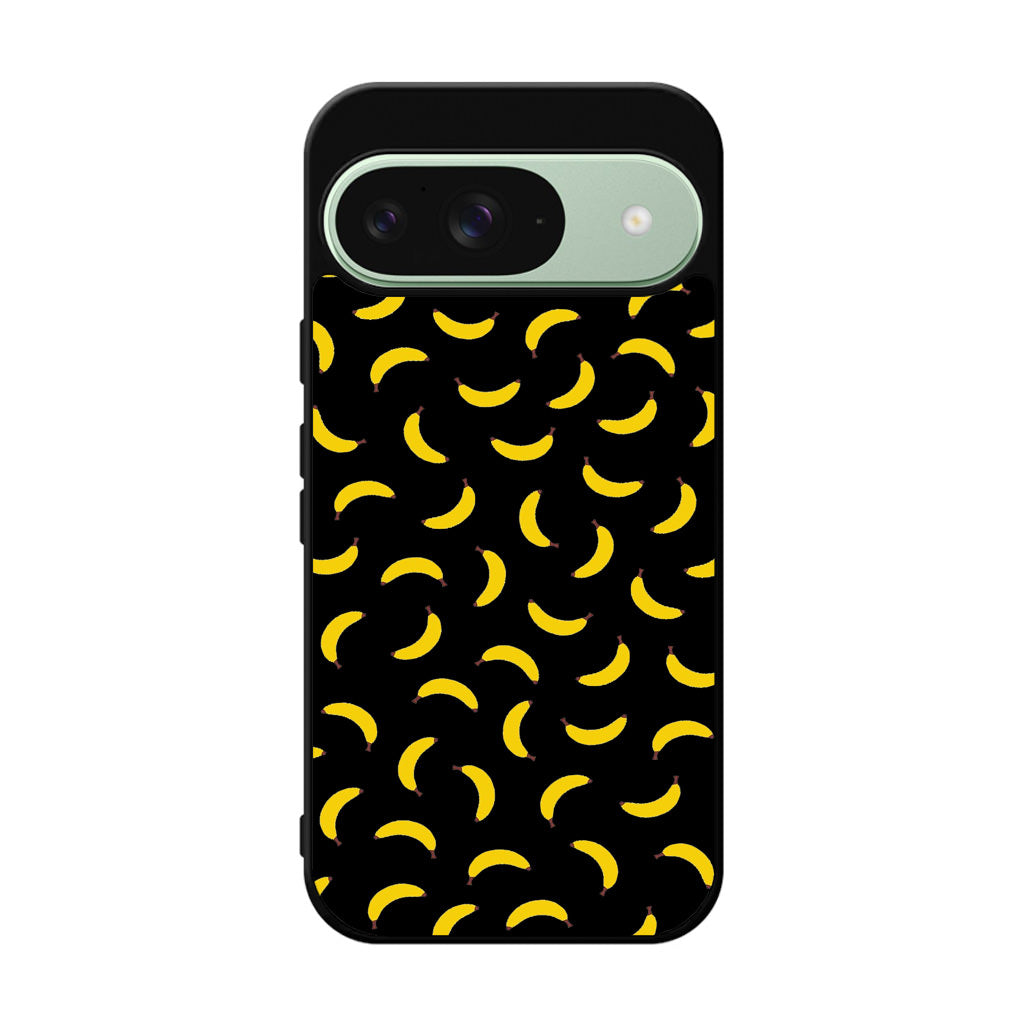 Bananas Fruit Pattern Black Google Pixel 9 Case