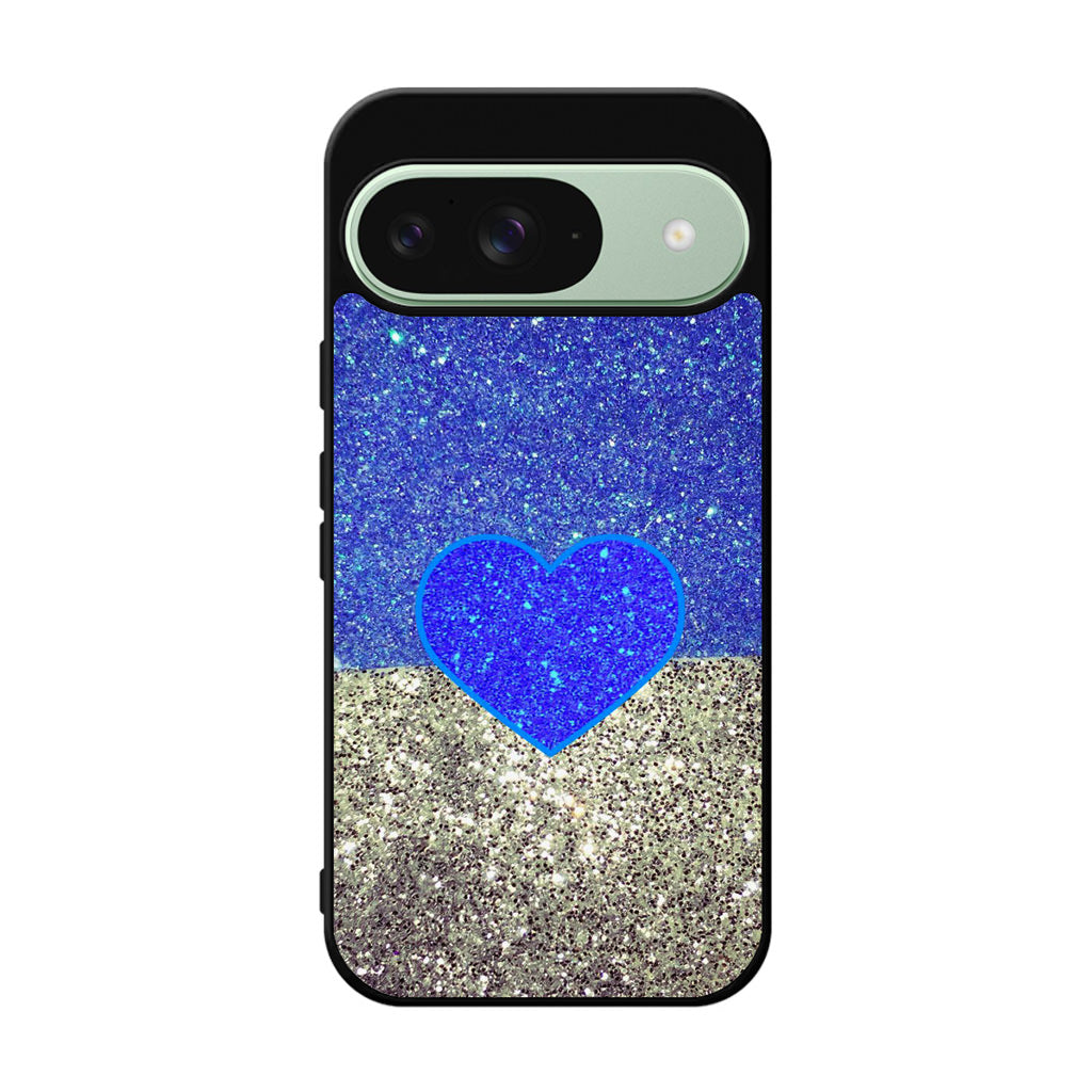 Love Glitter Blue and Grey Google Pixel 9 Case