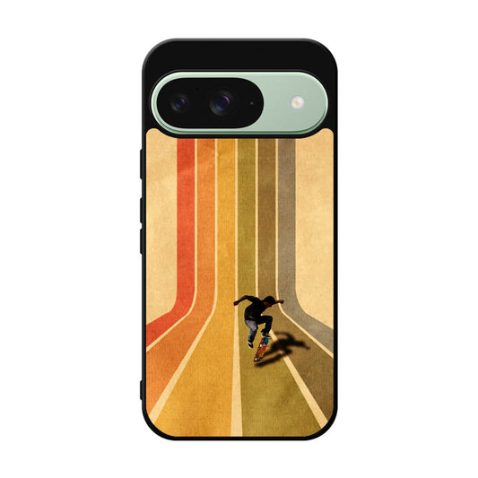 Vintage Skateboard On Colorful Stipe Runway Google Pixel 9 Case