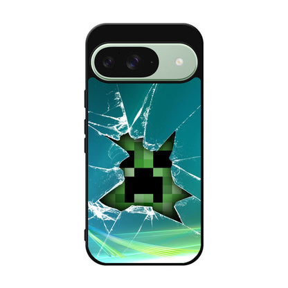 Creeper Glass Broken Green Google Pixel 9 Case