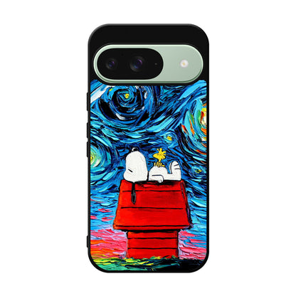 Dog Lying Under Starry Night Van Gogh Google Pixel 9 Case