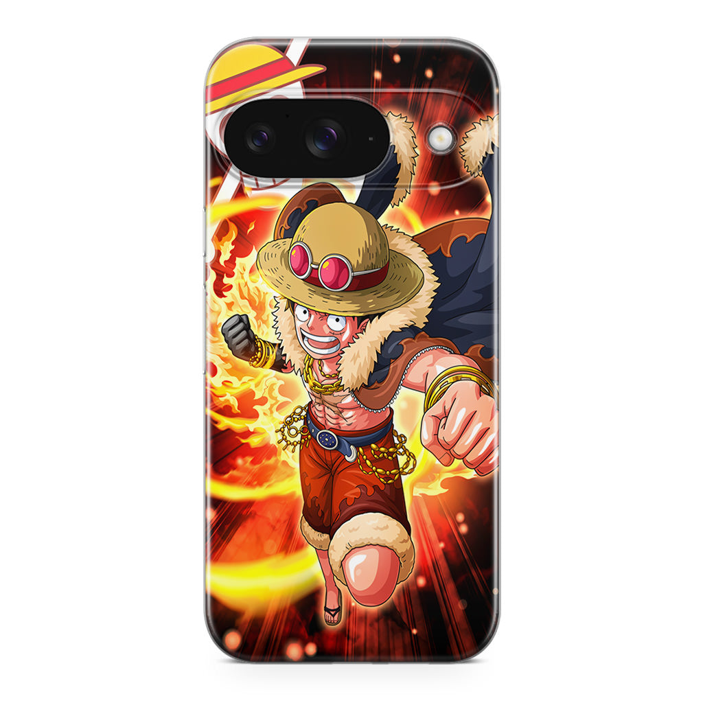 Luffy Red Hawk Punch Google Pixel 9 Case