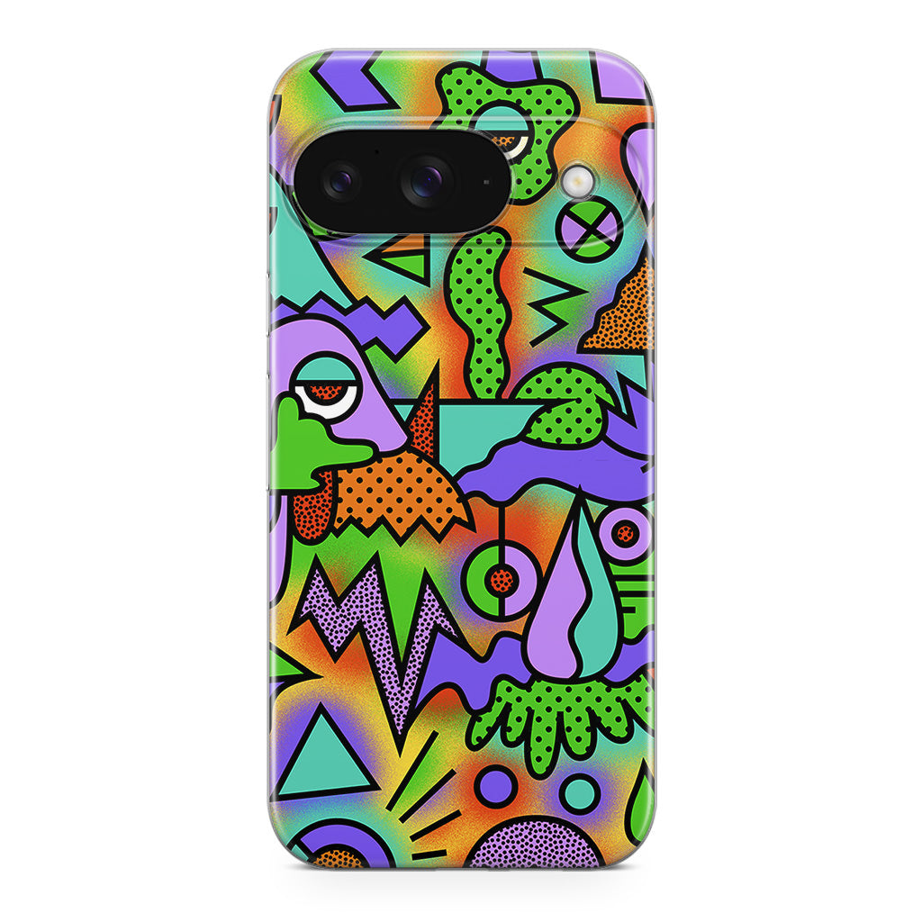 Abstract Colorful Doodle Art Google Pixel 9 Case