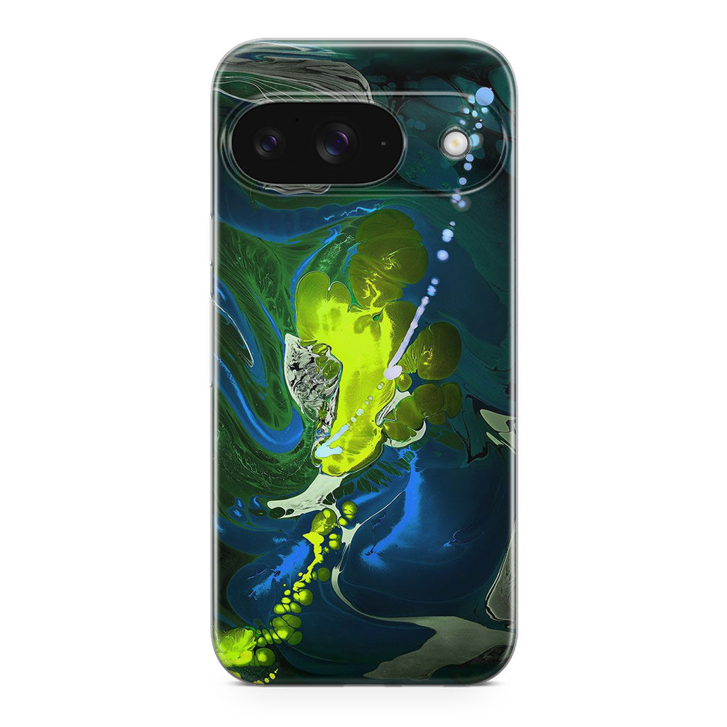 Abstract Green Blue Art Google Pixel 9 Case