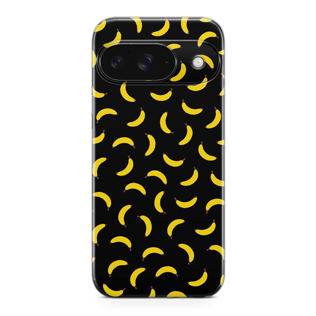 Bananas Fruit Pattern Black Google Pixel 9 Case