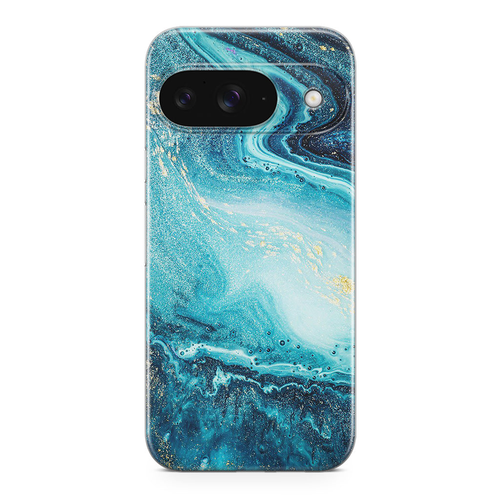 Blue Water Glitter Google Pixel 9 Case