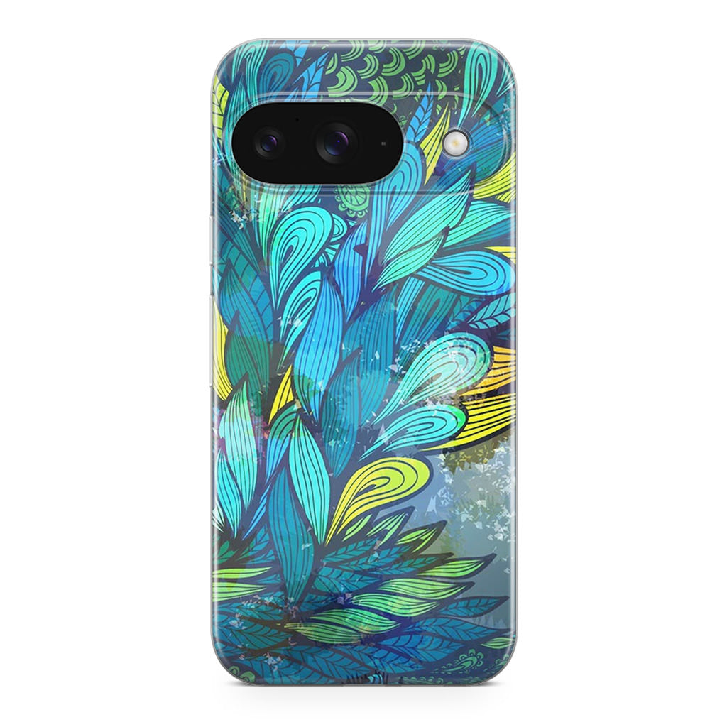 Colorful Art in Blue Google Pixel 9 Case